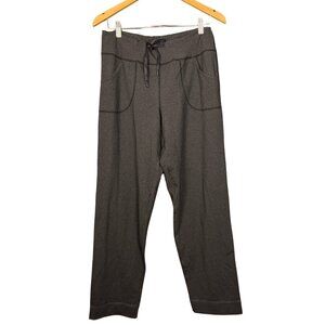 Lululemon Tall Relaxed Fit Lounge Pants Size 8 Dark Gray Drawstring Pockets
